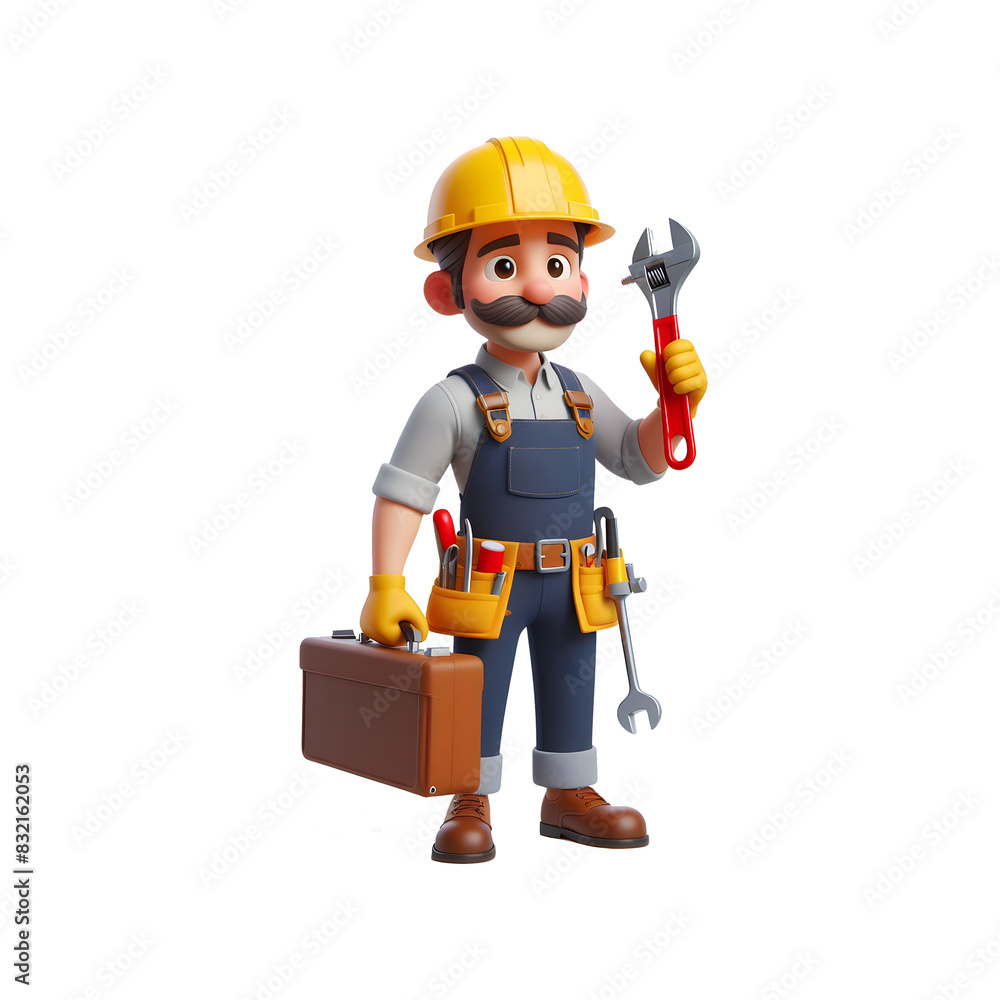 3D Worker Labor Day Isolated and Transparent Background 01 3D Worker Labor Day Isolated and Transparent Background 01