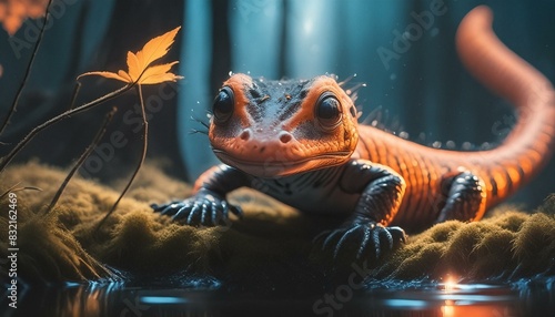 A portrait of a salamander  photo
