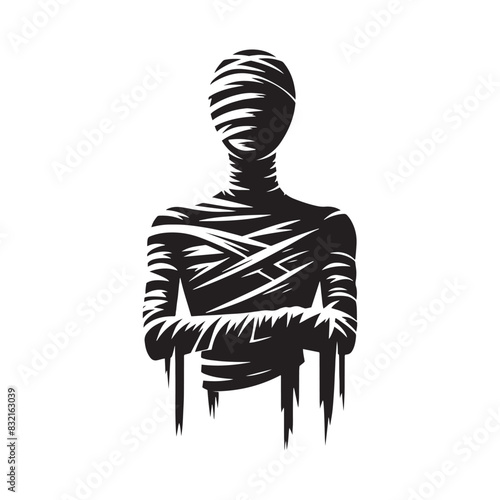 Creepy mummy silhouette for versatile and creative projects - minimalist mummy vector
