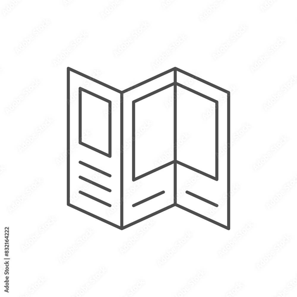 Trifold leaflet line outline icon Trifold leaflet line outline icon