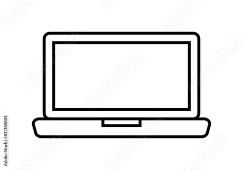 Icono negro de ordenador portátil.