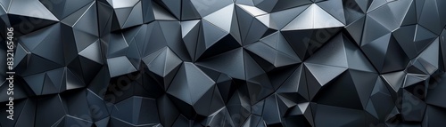 Abstract geometric background with dark gray triangular shapes.