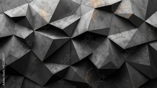 Abstract geometric pattern of black triangular shapes creating a textured background.