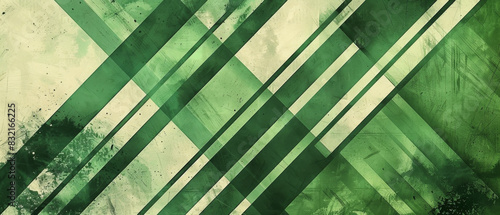 Modern abstract design with nature-inspired green stripes. photo