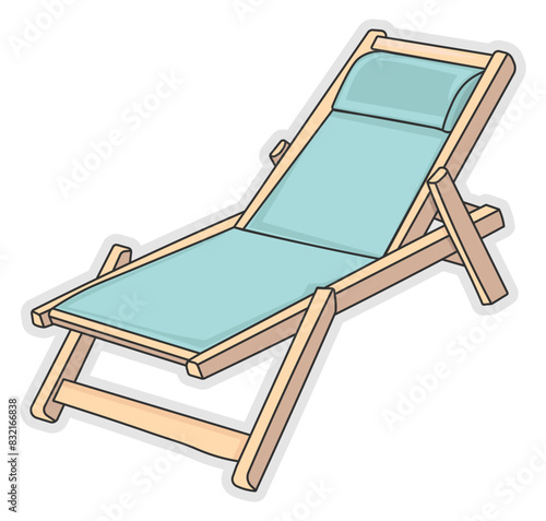 beach lounger with black outline without background