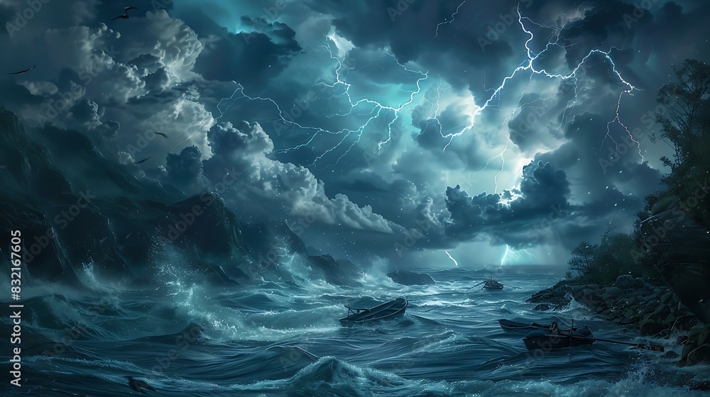 storm over the sea