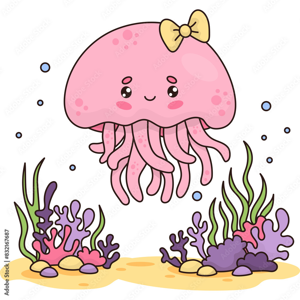 Underwater jellyfish girl Underwater jellyfish girl