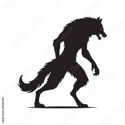 Unique werewolf silhouette to make your designs stand out - werewolf illustration
