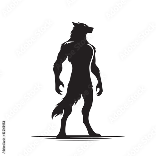 Premium werewolf silhouette for creative and professional projects - minimalist werewolf vector
