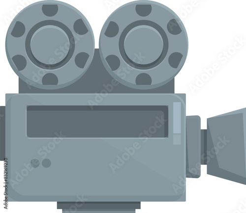 Detailed vintage movie camera illustration for cinematic and filmmaking industries with a retro, oldfashioned, and nostalgic design. Perfect for film history studies and visual arts schools