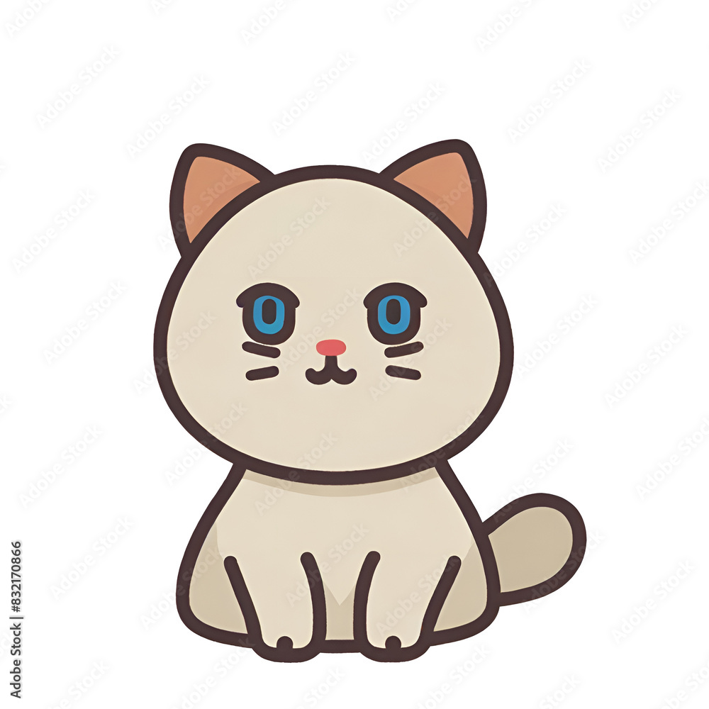 Fototapeta premium Cat transparent, cute cat, simple icon, can be used conveniently and easily.