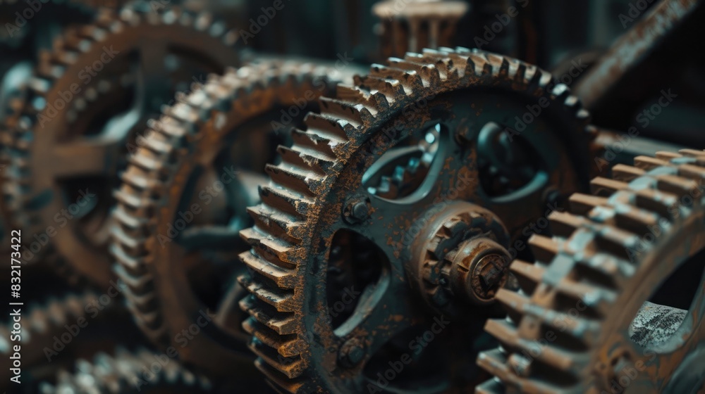 A series of gears turning rhythmically, representing the rhythm of the mind.