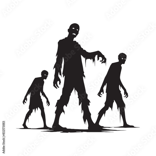 Unearthly Zombie Silhouette - Zombie Illustration
