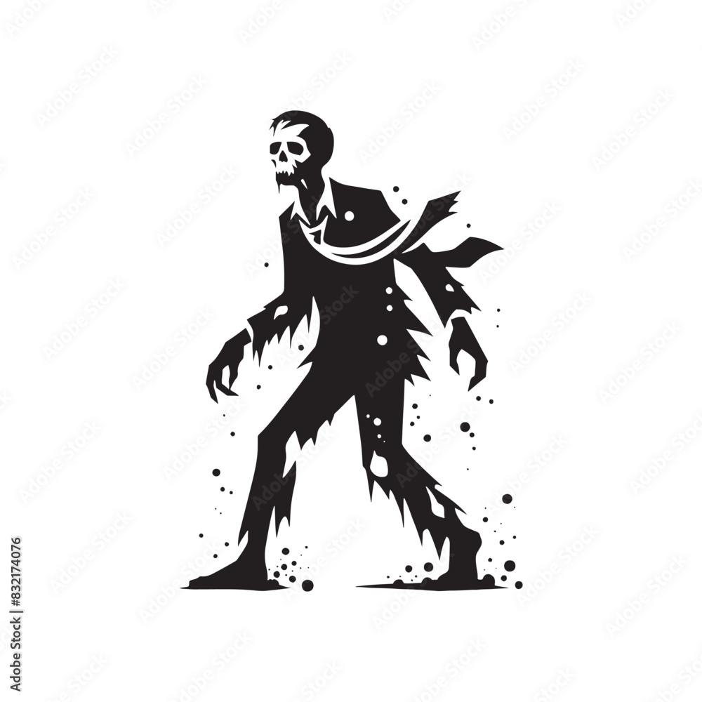 Tormented Zombie Silhouette - Zombie Illustration Tormented Zombie Silhouette - Zombie Illustration