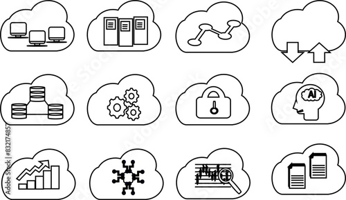 icons set, Technology and could icon set, cloud computing, laas, paas, saas