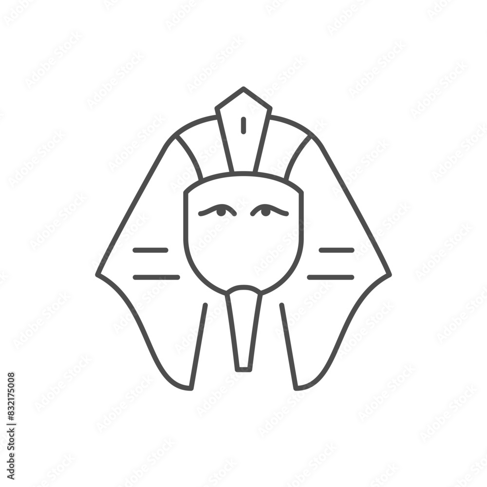 Egyptian pharaoh line outline icon Egyptian pharaoh line outline icon