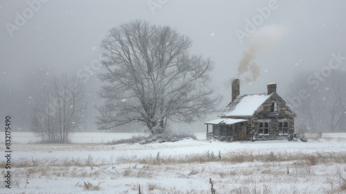 Rural Snowbound Homestead During Snowstorm   © Kristian