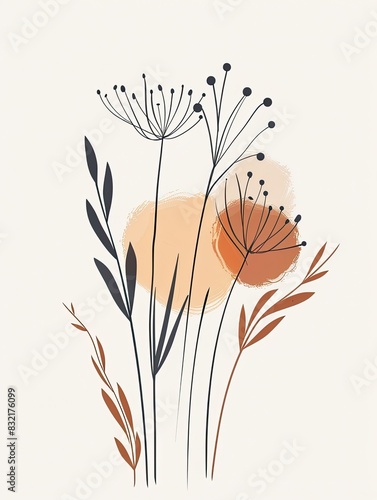 Minimalist Boho Wall Decor  Vector Illustration on White Background