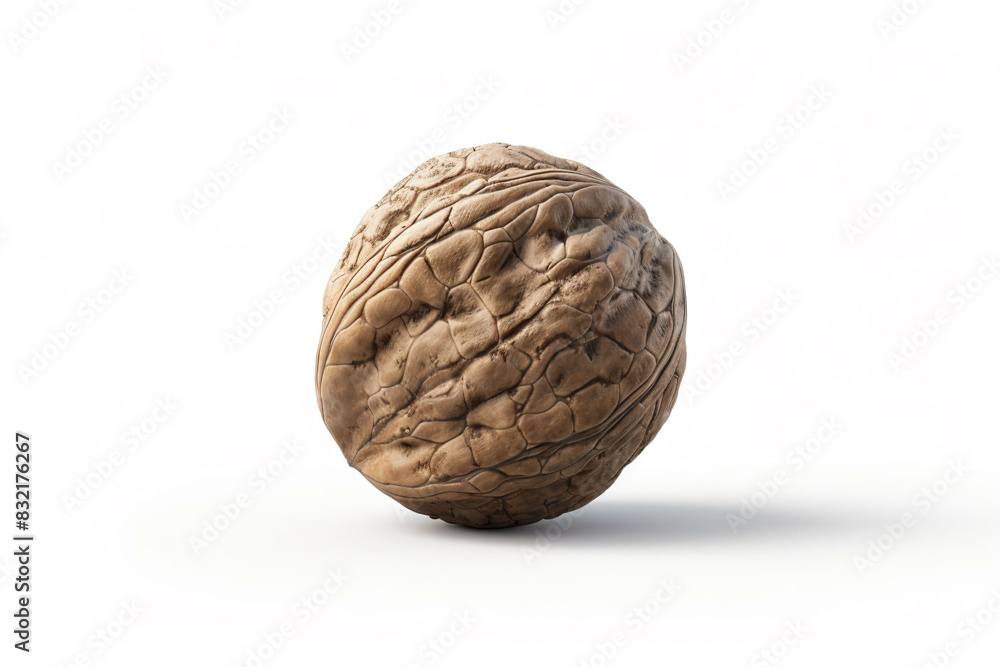 a walnut shell on a white surface a walnut shell on a white surface