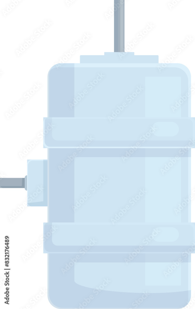 Flat design icon of a blue electric motor used for various mechanical applications Flat design icon of a blue electric motor used for various mechanical applications