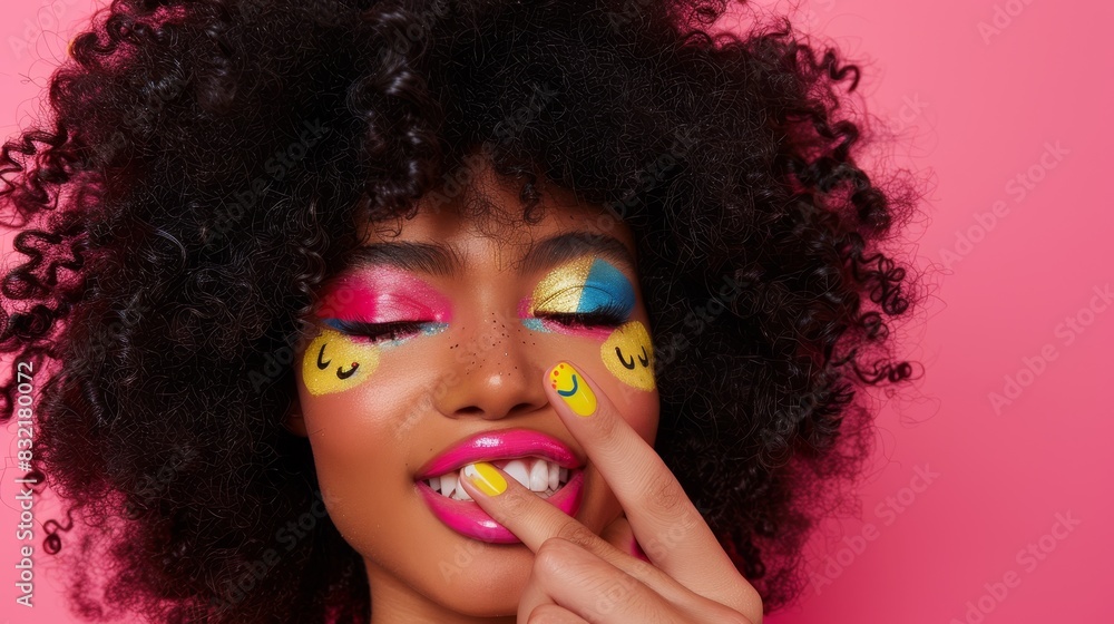 The colorful face makeup The colorful face makeup