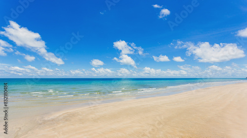 Fototapeta Naklejka Na Ścianę i Meble -  Beautiful sea Coconut trees Outdoor ocean summer landscape.