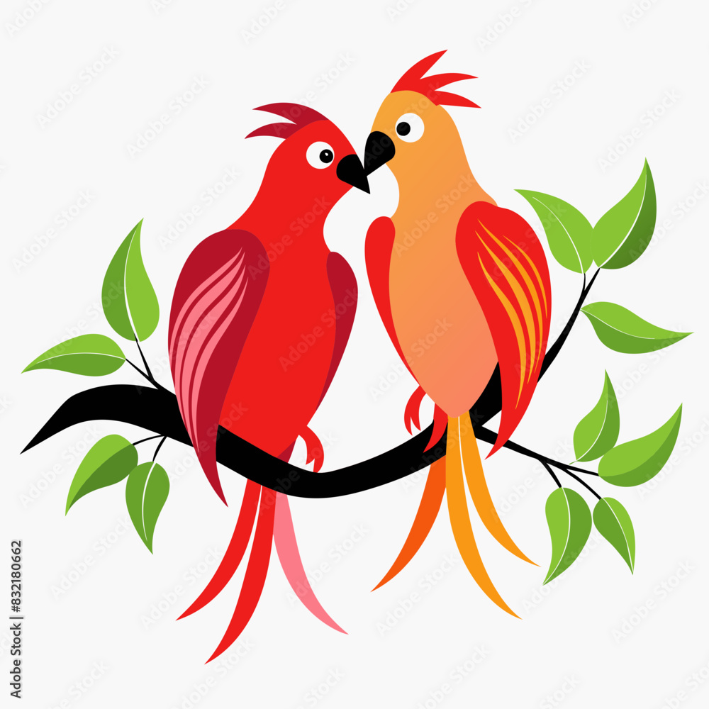Two Bird Making Love on a Branch vector illustration Two Bird Making Love on a Branch vector illustration