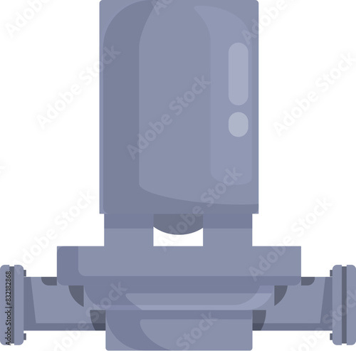 Flat design icon of a straight industrial pipeline with a central flange