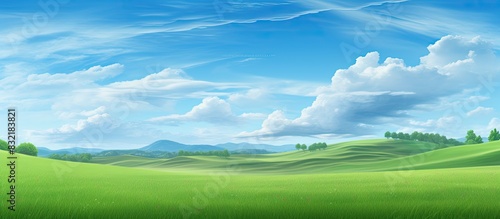 art rural landscape field and grass. Creative banner. Copyspace image