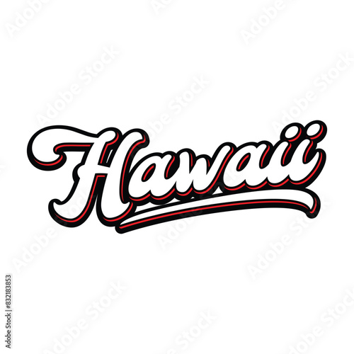 Vector Hawaii text typography design for tshirt hoodie baseball cap jacket and other uses vector 