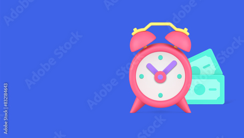 Time is money financial income make banking investment profit savings 3d icon realistic vector