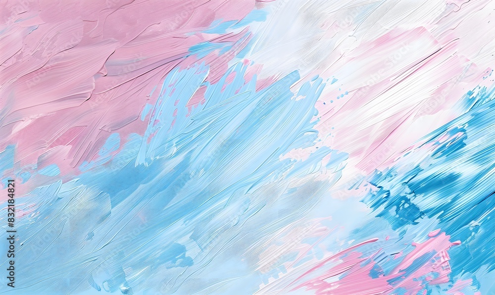 Background of light blue and light pink paint stroke, Generative AI 