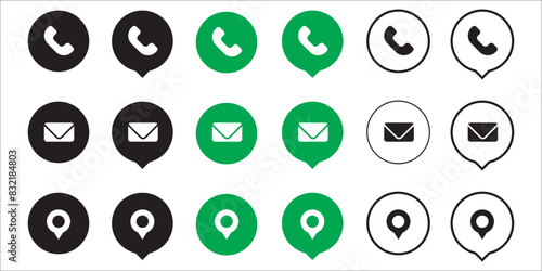 Circle contact icon set