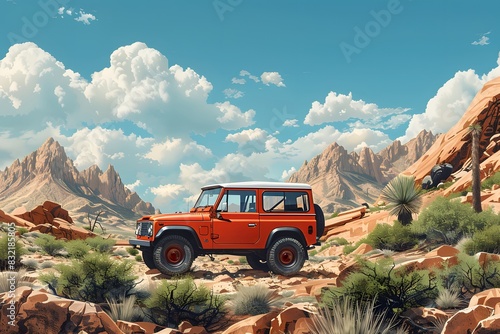 Desert Landscape Illustration Set