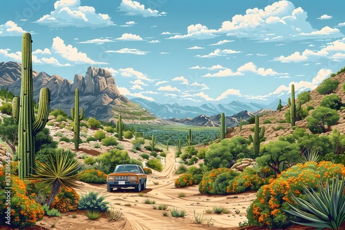 Desert Landscape Illustration Set