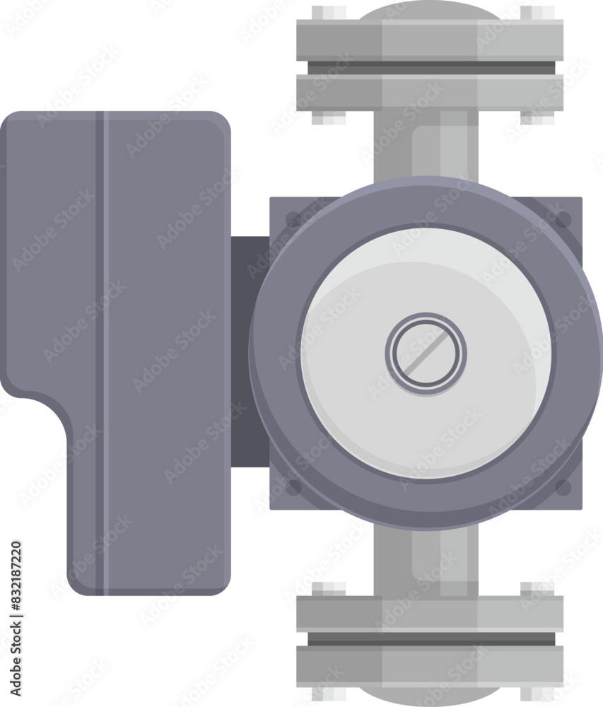 Detailed vector illustration of grey industrial pipeline valve icon ...