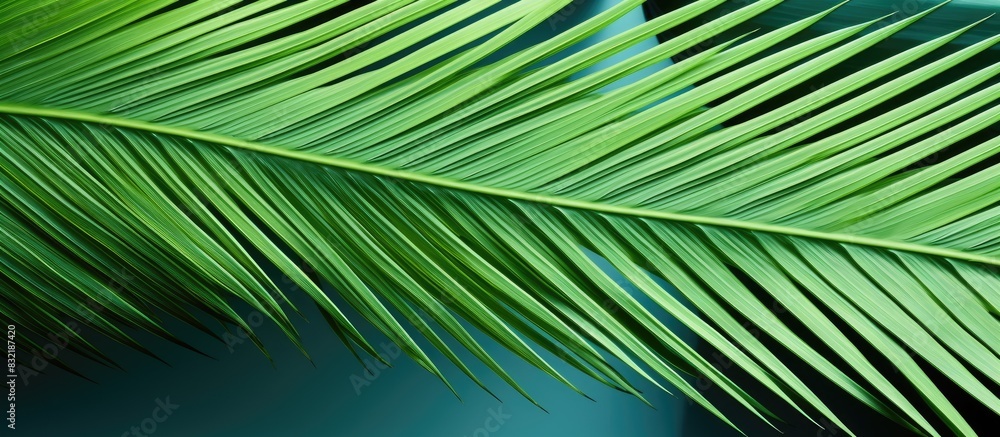 Bright colored sheet of palm Exotic plant Conceptual contemporary art Summer style Art gallery design Creative modern. Creative banner. Copyspace image Bright colored sheet of palm Exotic plant Conceptual contemporary art Summer style Art gallery design Creative modern. Creative banner. Copyspace image