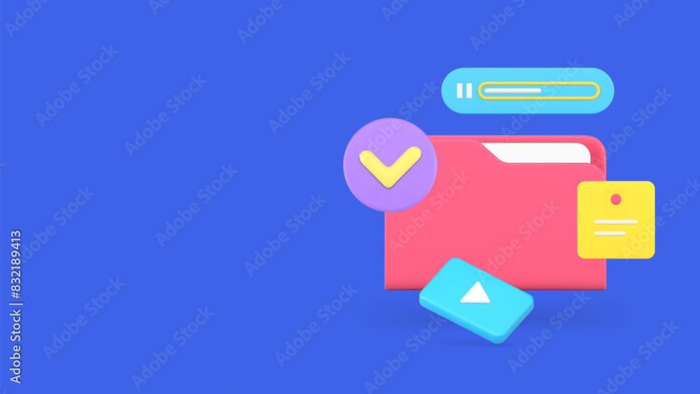 Cyberspace cloud computing data storage document folder multimedia content 3d icon realistic vector Cyberspace cloud computing data storage document folder multimedia content 3d icon realistic vector