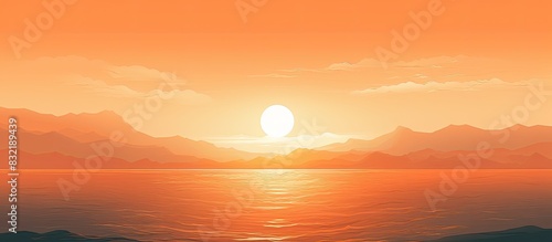 An orange sky at sunrise. Creative banner. Copyspace image