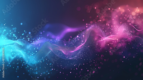 an abstract concept of very clear and simple LinkedIn banner with tech vibes LinkedIn banner with tech and HR elements, turquoise and purple colors