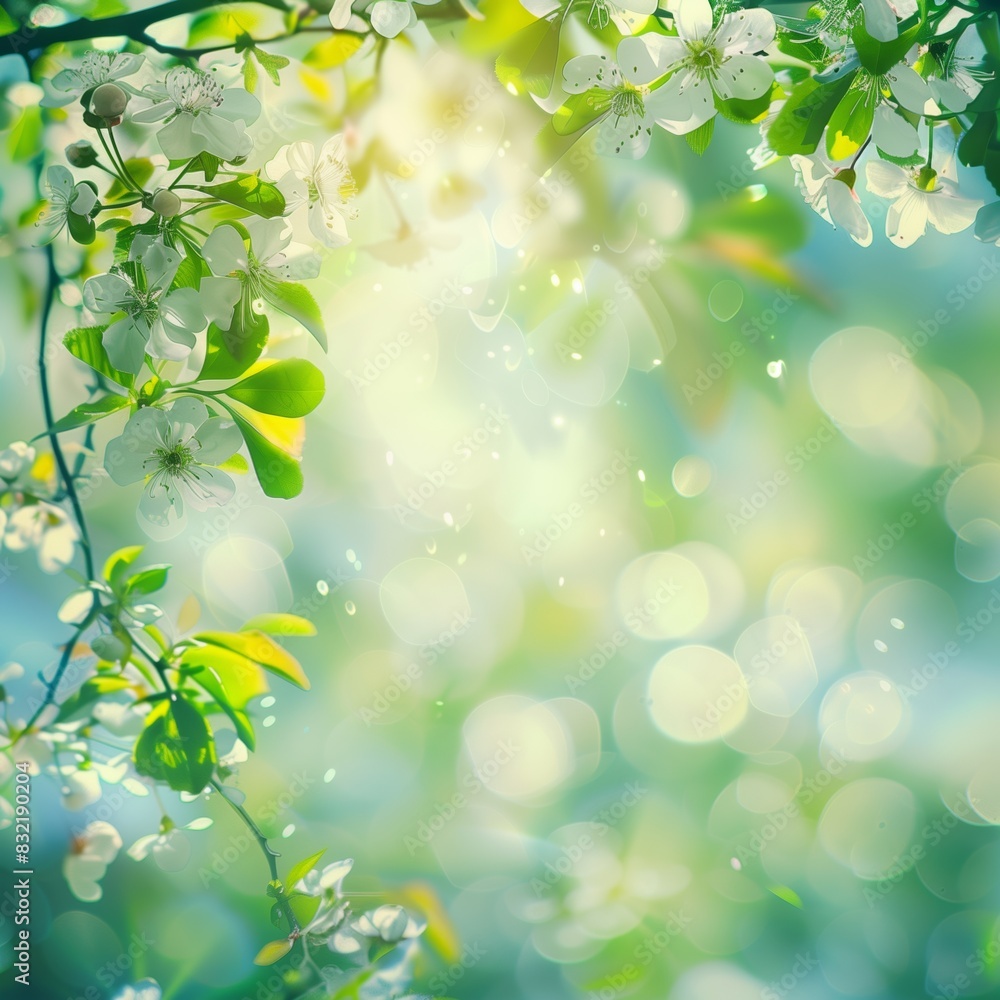 Abstract Spring and Summer Background with Fresh Greenery Abstract Spring and Summer Background with Fresh Greenery
