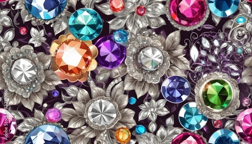 Seamless vintage golden floral pattern