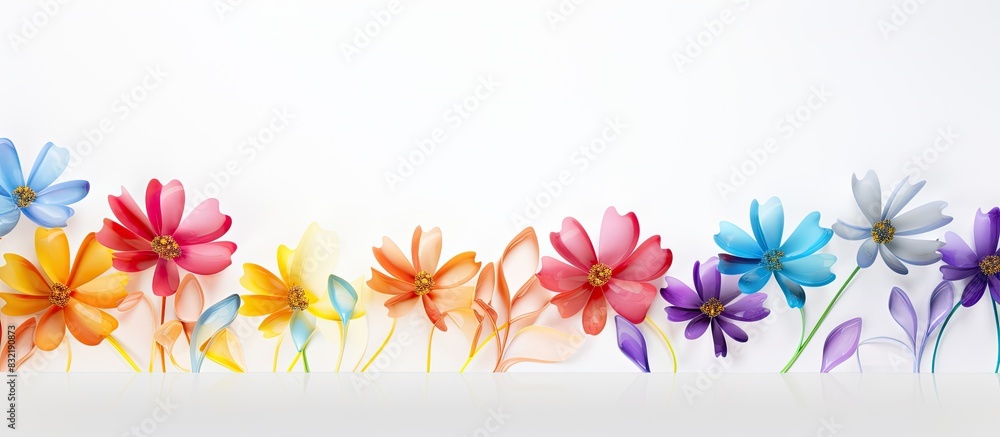 Multicolored flower isolated on white background. Creative banner. Copyspace image Multicolored flower isolated on white background. Creative banner. Copyspace image