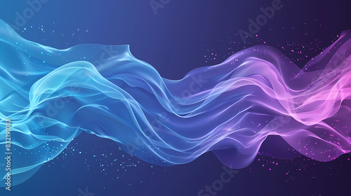 an abstract concept of very clear and simple LinkedIn banner with tech vibes LinkedIn banner with tech and HR elements, turquoise and purple colors