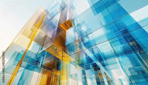 A tall building with a lot of windows and a blue sky in the background by AI generated image