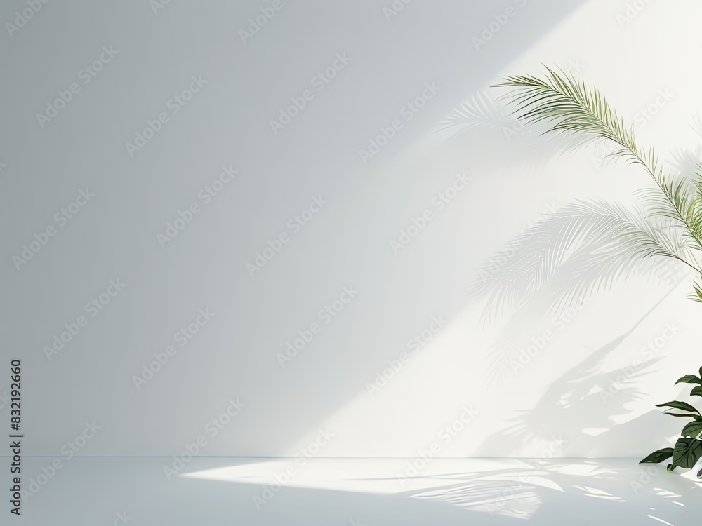 a white wall with a minimalist light background and a hazy shadow of vegetation. lovely backdrop for the presentation. a white wall with a minimalist light background and a hazy shadow of vegetation. lovely backdrop for the presentation.