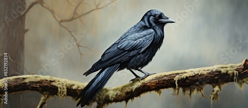 Carrion Crow Crow Birds. Creative banner. Copyspace image photo