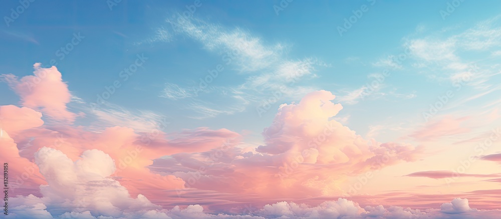 Clear Sky of Early in the Evening Twilight Sunset Time Texture Background. Creative banner. Copyspace image