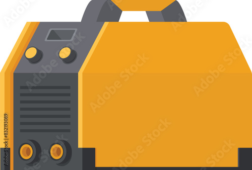 Vector design of a portable yellow generator, ideal for backup power supply graphics