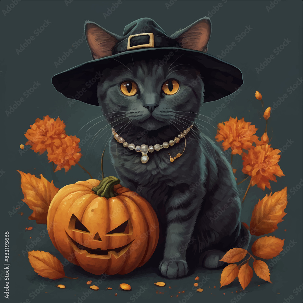 halloween cat and pumpkin halloween cat and pumpkin